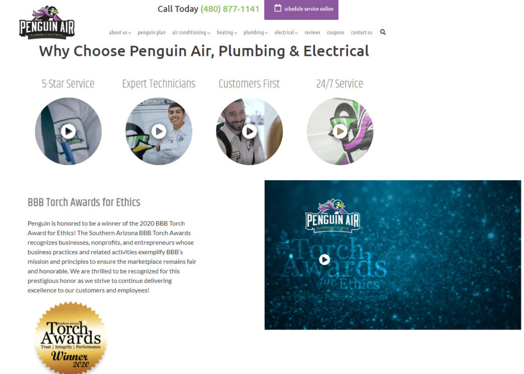 水管工網站設計提示：包括公司價值道具