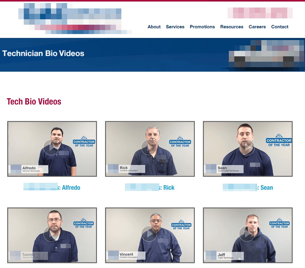 管道工網站設計提示：包括您團隊的真實照片