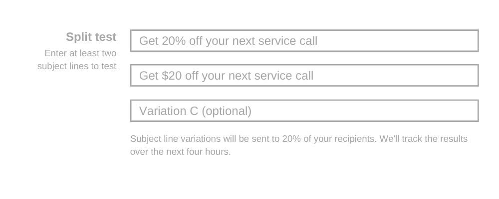 Split-Testing-E-Mail-Betreffzeilen für Klempner