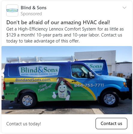 Exemple d'annonce de fil d'actualité Nextdoor