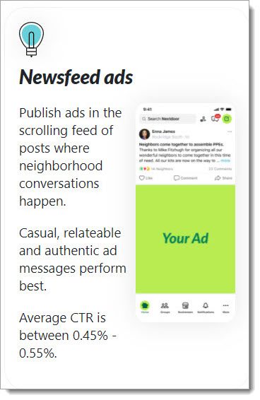 Annonce de fil d'actualité Nextdoor
