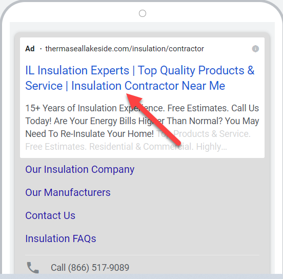 Copia de anuncio para anuncio de búsqueda de PPC
