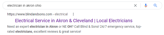 Rezultatul serchului organic al antreprenorului pe Google