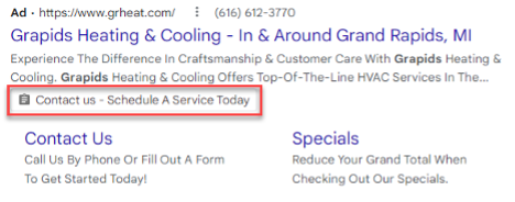 Estensione modulo per i lead dell'azienda HVAC da Google Ads