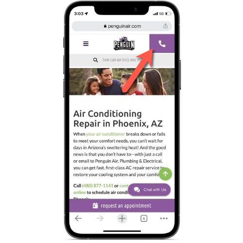 웹사이트의 고정 전화 버튼