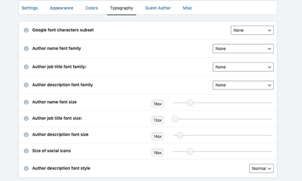 Autor-Box-Typografie