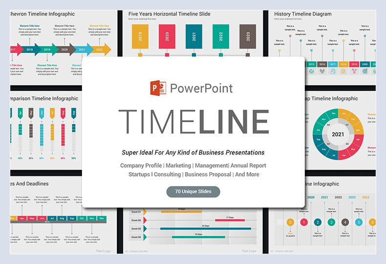 Modello PowerPoint Timeline