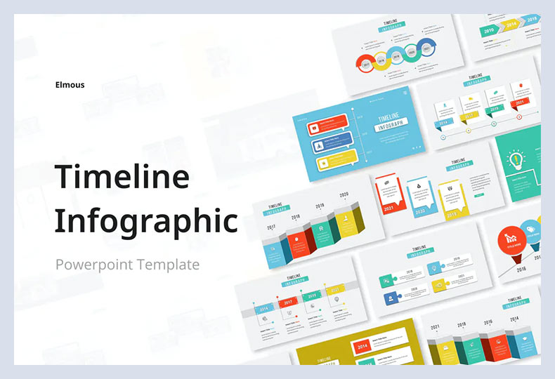 Modello PowerPoint Infografica Timeline