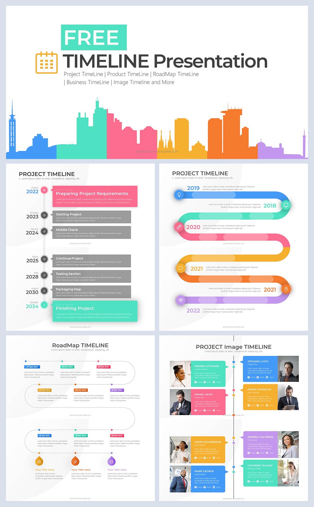 Modelli di presentazione timeline gratuiti