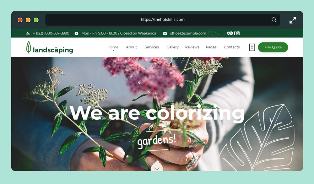 Tema de WordPress para paisajismo