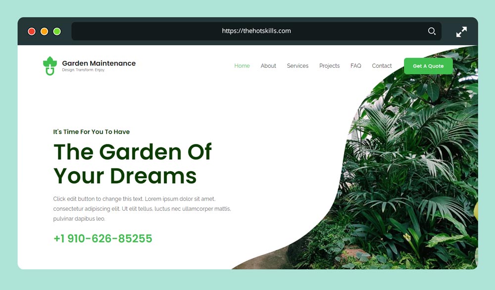 Mantenimiento de jardines - Tema gratuito de WordPress