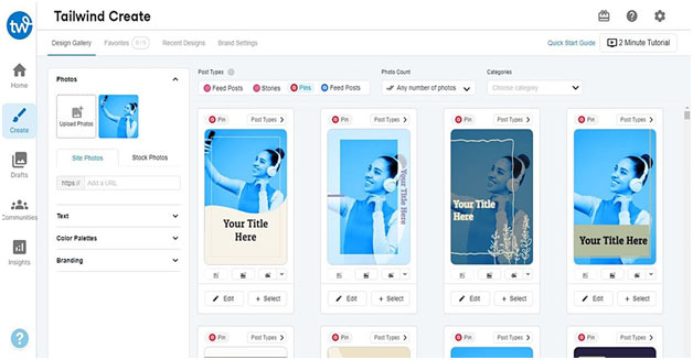 Alat desain grafis tailwind pinterest