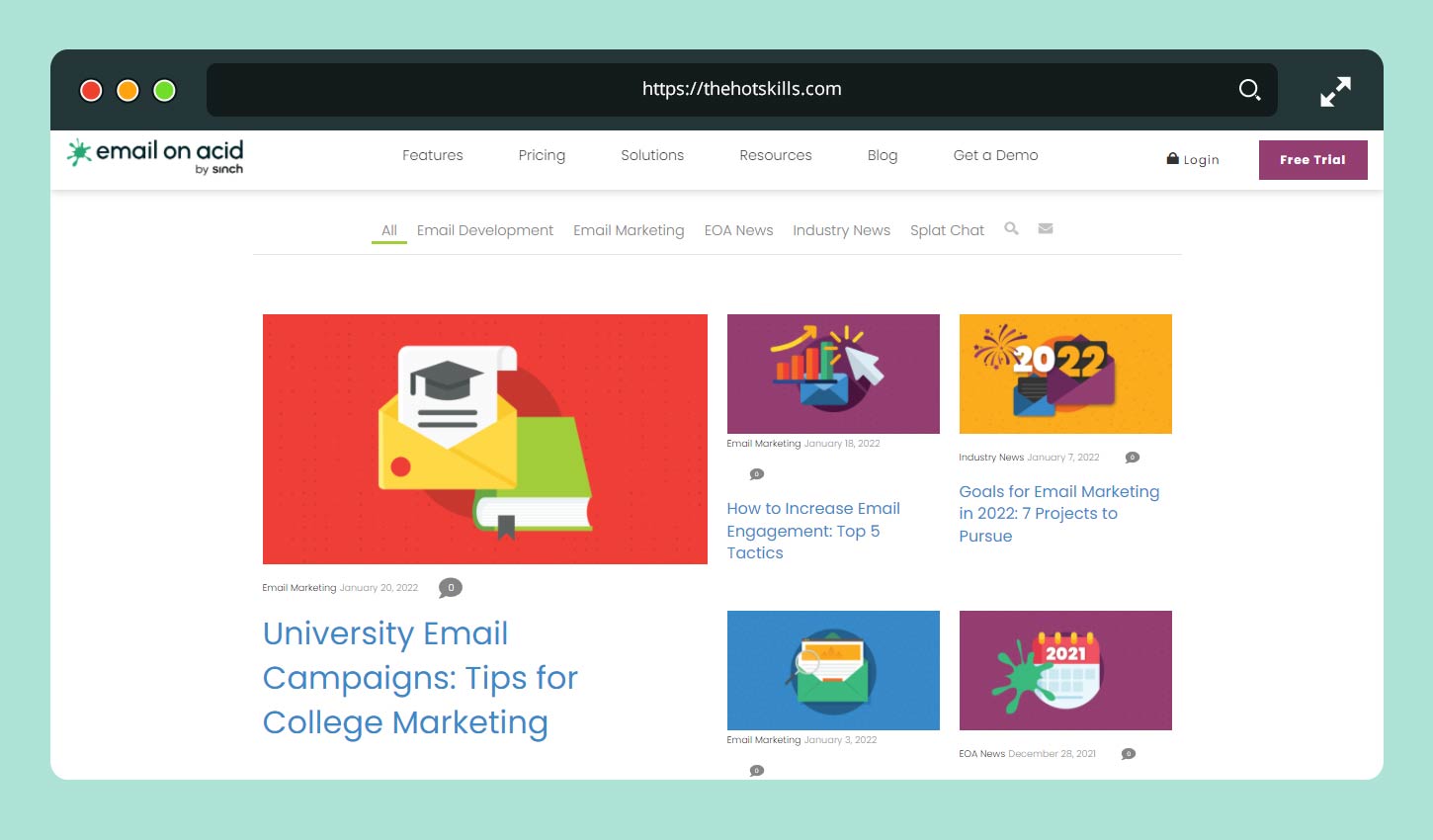 E-mail su blog di posta elettronica acido