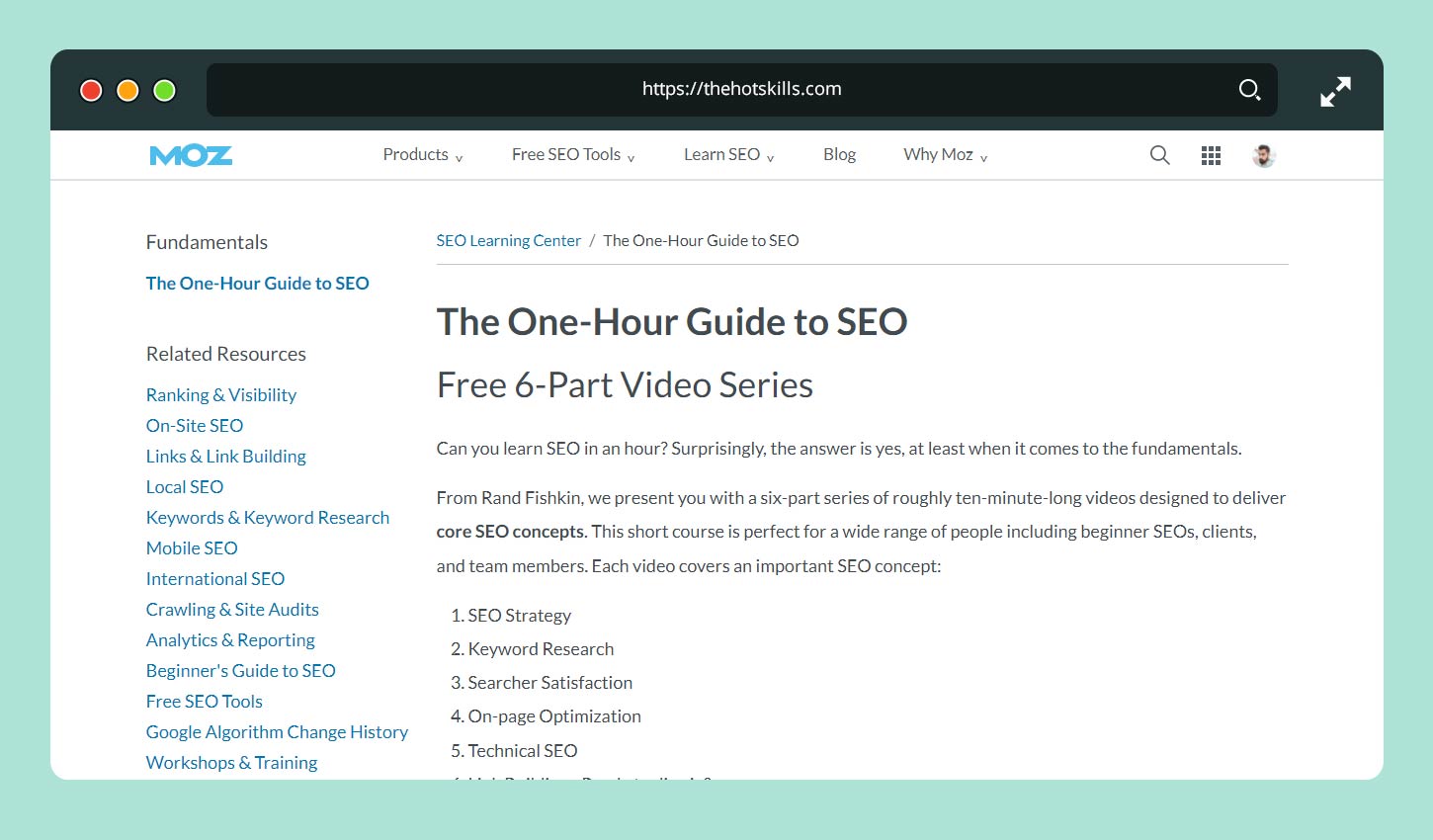 Guide d'une heure sur SEO Moz