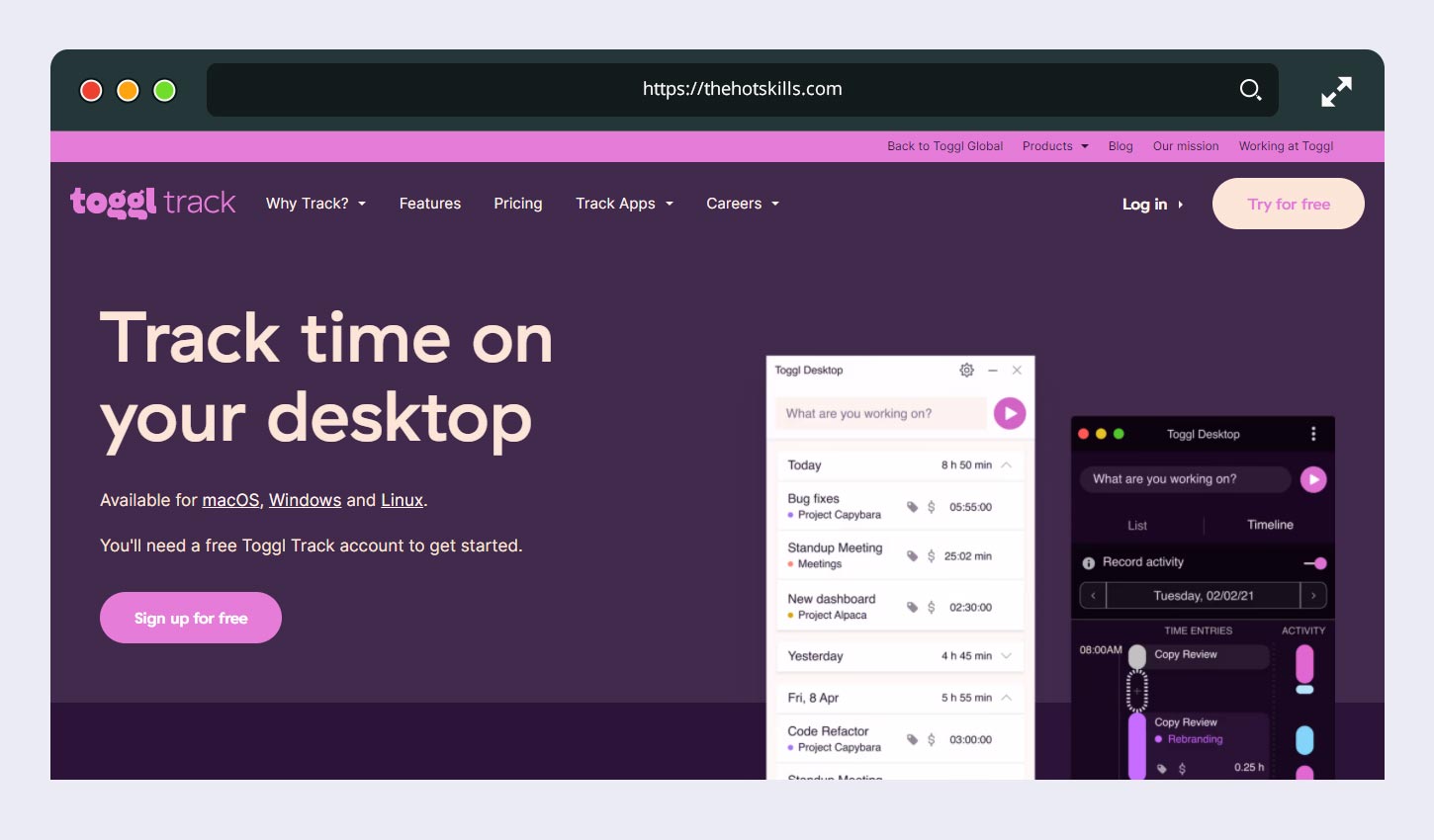 Togglタイムトラッキングアプリ