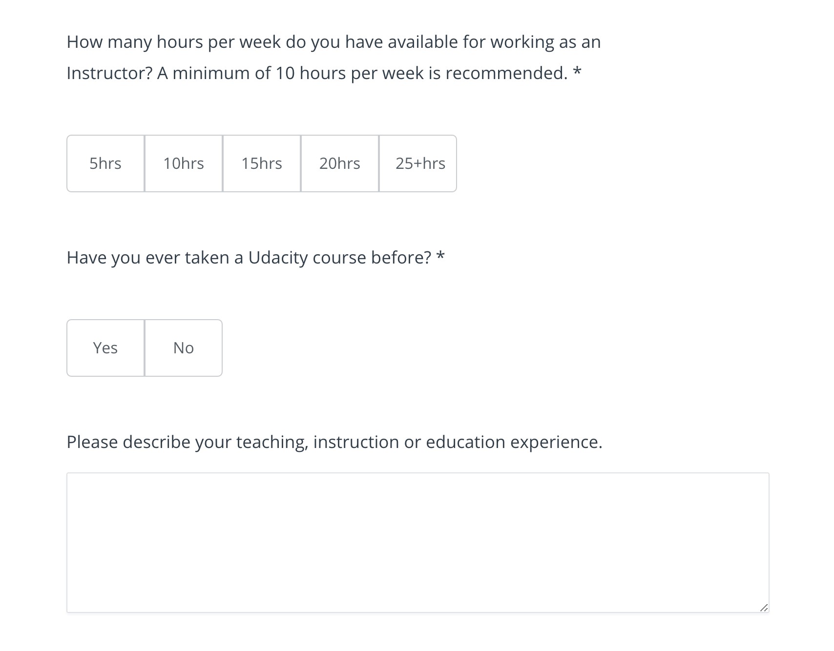 questionario di Udemy