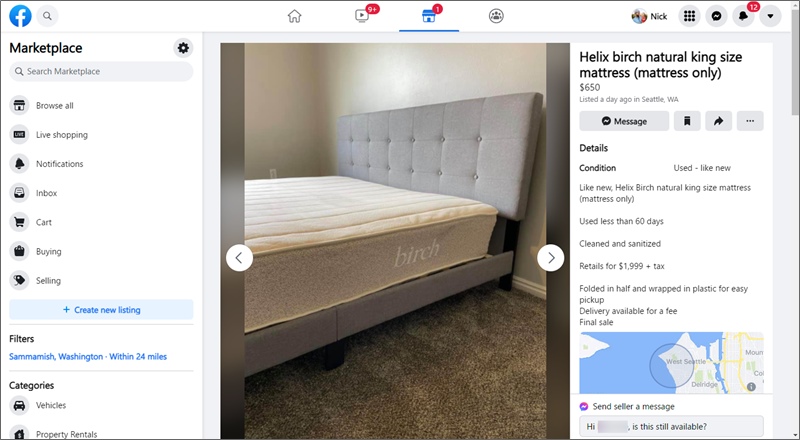 Sharetown fb Marktplatz-Auflistung