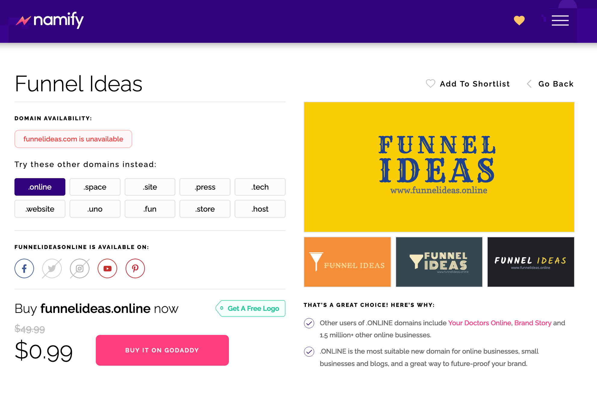 Namify Brand Generator