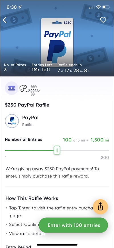 Meilen app paypal verlosung