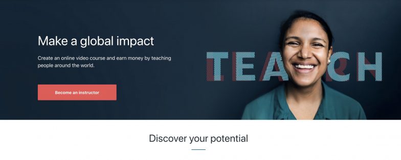 Udemyホームページ