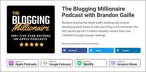anunț podcast milionar blogging