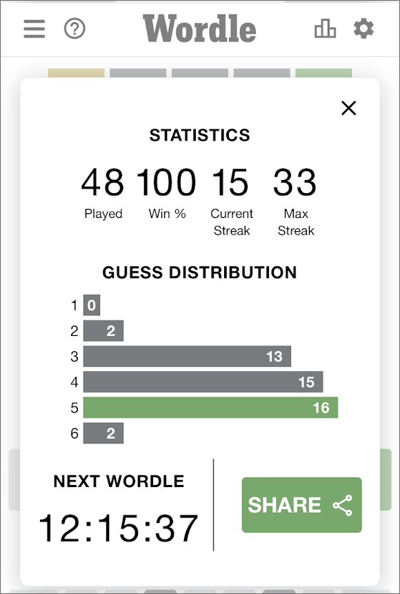statistiche di wordle