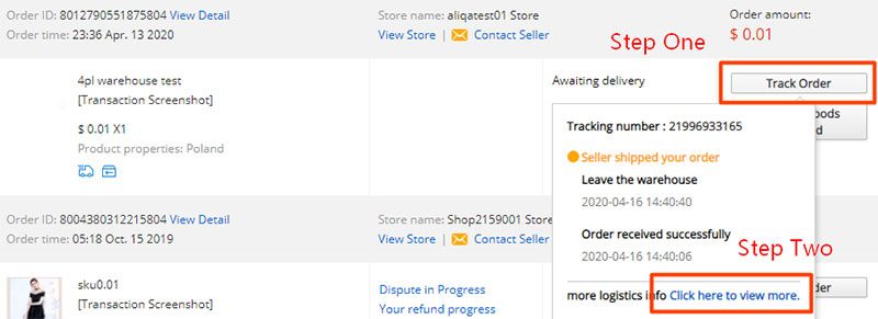 AliExpress 추적 주문