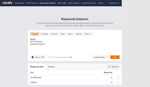 ahrefs 키워드 탐색기