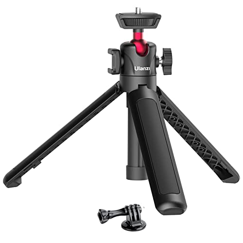 MT-16 Tripod Kamera Ponsel yang Dapat Diperpanjang, 4 Tingkat Penyesuaian Kepala Bola 360° Sepatu Dingin Ringan Portabel Vlog Perjalanan Selfie Stick Handle Grip Desktop Webcam Tripod untuk iPhone DSLR Sony Gopro 10