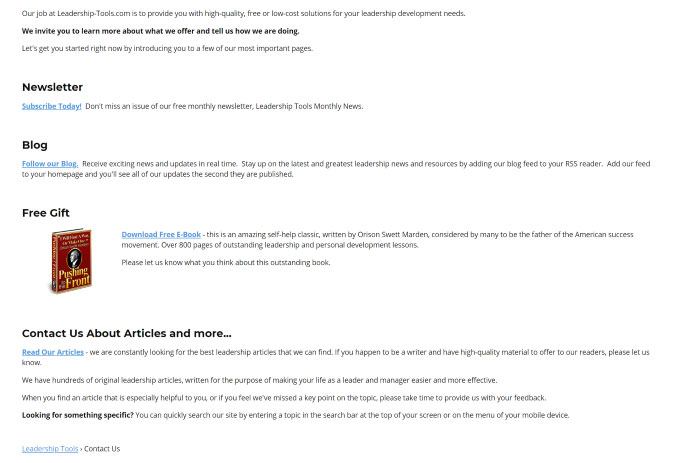 Setelah formulir, Richard memberikan tautan ke halaman yang ingin dia promosikan kepada pengunjung serta menawarkan hadiah gratis.
