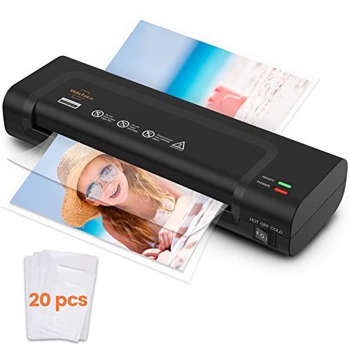 Laminator, Mesin Laminator Termal & Dingin VidaTeco 9-inci dengan Lembar Laminating 20 pcs, Mesin Laminating dengan Pemanasan Awal 2-Min Lebih Cepat, Mesin Laminasi Pribadi dengan Rol yang Dipatenkan untuk Guru (Hitam)