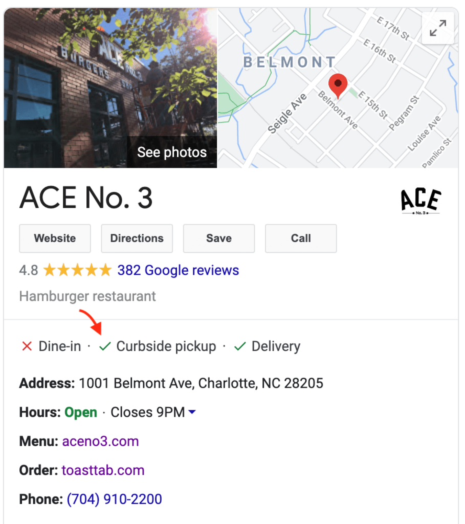 Обновите свой профиль Google My Business, чтобы показать, что вы предлагаете самовывоз.