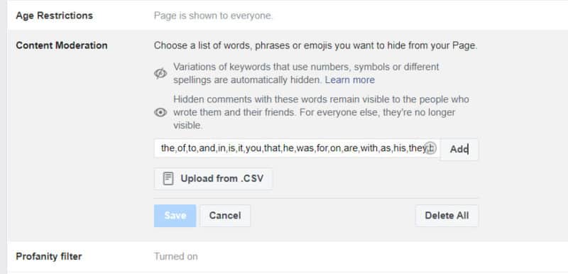 Moderation von Facebook-Inhalten