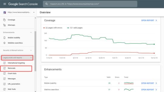 Google-search-console-webmaster-tools-tools-usuwanie