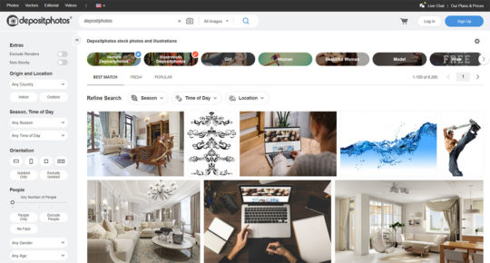 Pagina de căutare Depositphotos
