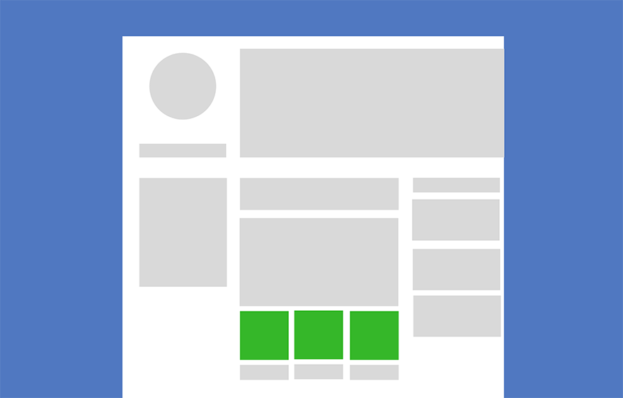 Раздел магазина с изображениями товаров в Facebook
