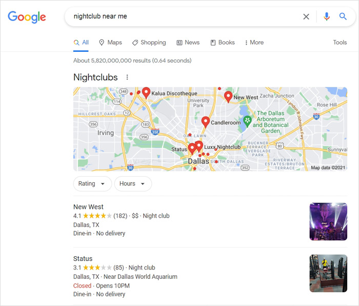 Googleはロケーションランディングページを優先します