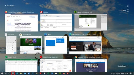 Windows-10-任务视图-随机播放-屏幕