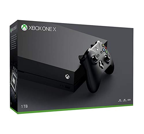 Consola Microsoft Xbox One X de 1 TB con controlador inalámbrico: Xbox One X mejorado, HDR, 4K nativo, Ultra HD (modelo 2017) (renovado)