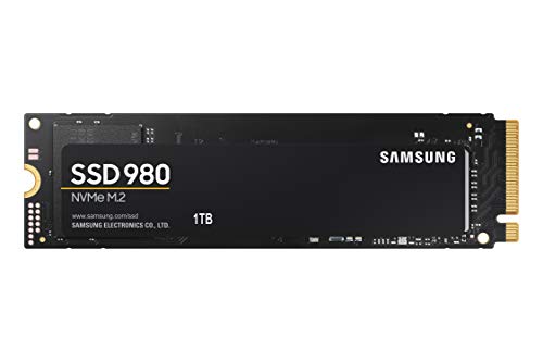 SAMSUNG 980 SSD 1TB M.2 NVMe อินเทอร์เฟซภายใน Solid State Drive พร้อมเทคโนโลยี V-NAND สำหรับการเล่นเกม, กราฟิกหนัก, โหมดเต็มกำลัง, MZ-V8V1T0B/AM