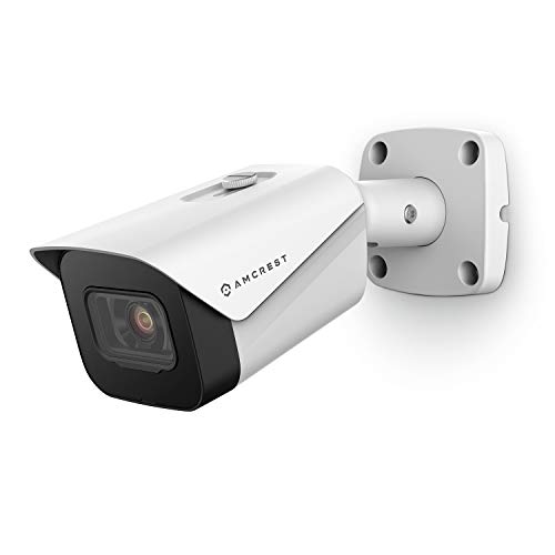 Amcrest UltraHD 4K (8MP) Cameră IP Bullet POE pentru exterior, 3840x2160, 98ft NightVision, obiectiv de 2,8 mm, IP67 rezistent la intemperii, înregistrare MicroSD, alb (IP8M-2496EW-V2)