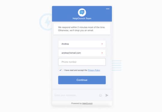 helpcrunch-live-chat-tool-lead-geração