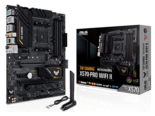 ASUS TUF Gaming X570-PRO WiFi II AMD AM4（第3世代Ryzen）ATXゲーミングマザーボード（PCIe 4.0、WiFi6E、2.5GbLAN、BIOSフラッシュバック、双方向AIノイズキャンセル、アドレス指定可能なGen2RGBヘッダー、Aura Sync）