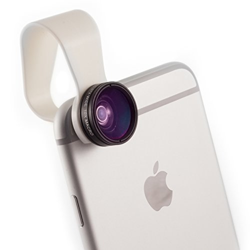 Lente de cámara 2 en 1 para iPhone de Pocket Lens, lente macro y gran angular, se adapta a todos los iPhone, iPad, Samsung, teléfonos Android, compatibilidad universal, se adapta al 95 % de los teléfonos, viene con estuche impermeable