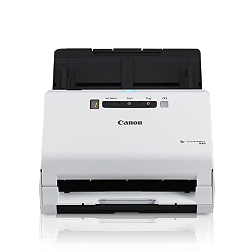 Canon imageFORMULA R40 Office Document Scanner สำหรับ PC และ Mac, สแกนสองหน้าสี, ติดตั้งง่ายสำหรับสำนักงานหรือใช้ในบ้าน, รวมซอฟต์แวร์สแกน