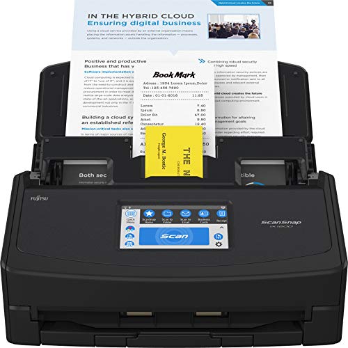 Fujitsu ScanSnap iX1600 Versatile Cloud Enabled Document Scanner สำหรับ Mac หรือ PC สีดำ