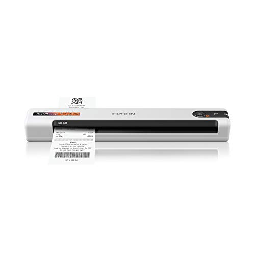 Epson RapidReceipt RR-60 Mobile Receipt and Color Document Scanner พร้อมการจัดการใบเสร็จรับเงินฟรีและซอฟต์แวร์ PDF สำหรับพีซีและ Mac