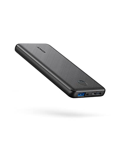 Портативное зарядное устройство Anker, аккумулятор 313 Power Bank (PowerCore Slim 10K) емкостью 10000 мАч с технологией высокоскоростной зарядки PowerIQ и USB-C (только вход) для iPhone, Samsung Galaxy и других устройств