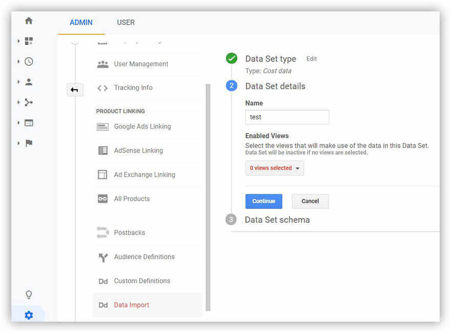 데이터 세트 세부 정보 입력