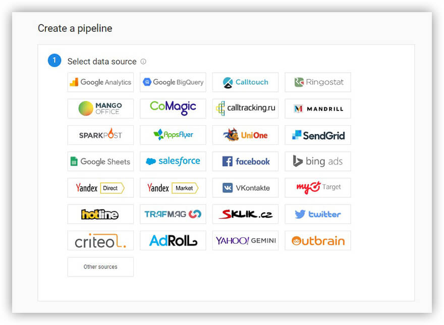 OWOX BI로 파이프라인 생성